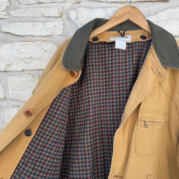 L.L. Bean Men's Canvas Barn Chore Jacket with Green Corduroy Collar - Picture 5 of 7